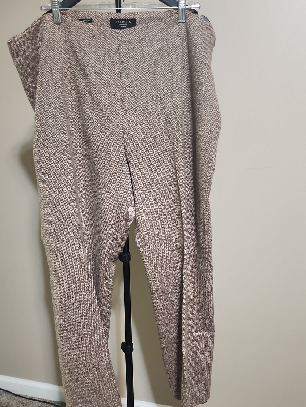 Talbots Brown Tweed Straight-Leg Trousers
